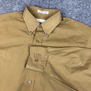 EDITIONS by VAN HEUSEN Men's Button Down Shirt Tan Long Sleeve Size 16 1/2 32/33